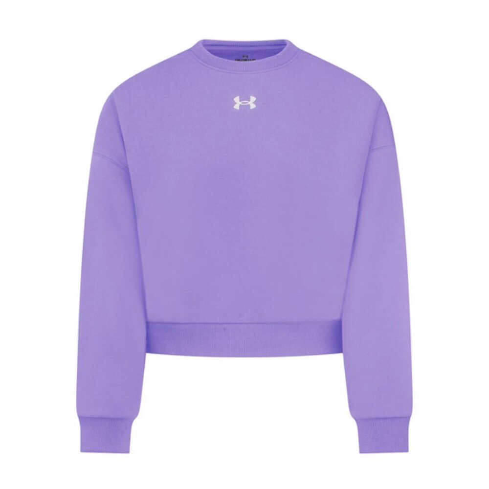 Under Armour Rival Fleece Oversized Crewneck Purple Girls YXL NWT